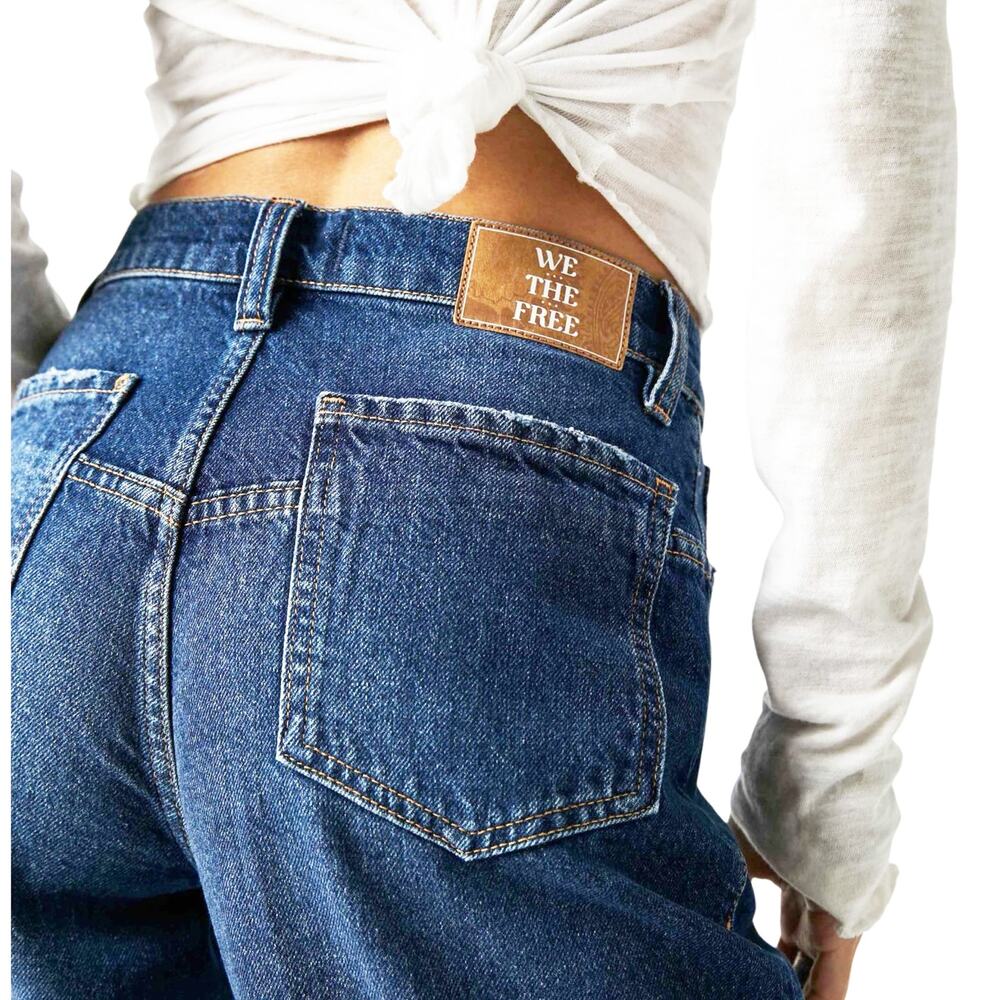 Free People We the Free Tinsley High Waist Straight Cargo Denim Jeans Size 26 - Picture 12 of 12